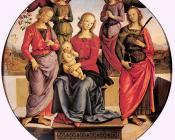 Madonna Enthroned with Child and Two Saints - 彼得罗·贝鲁吉诺